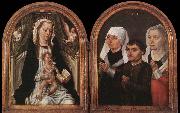 Master of the Saint Ursula Legend Diptych with the Virgin and Child and Three Donors Spain oil painting artist